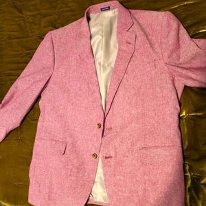 Men's Stafford Heather pink sport coat. Size 44 reg. classic fit,NEW NEVER WORN
